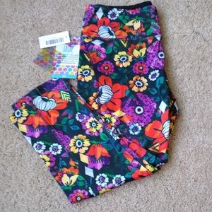 Lularoe Jade cropped athletic leggings, floral